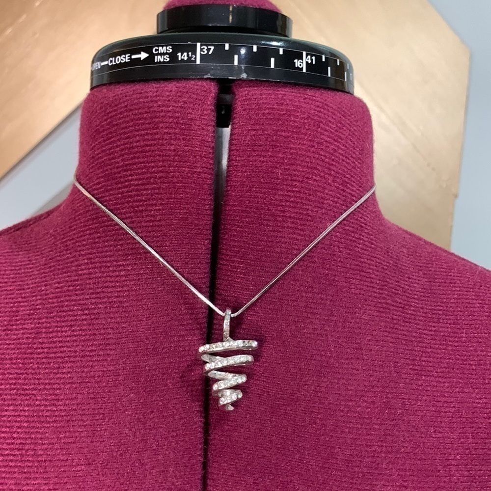 Silver Spiral stone Necklace